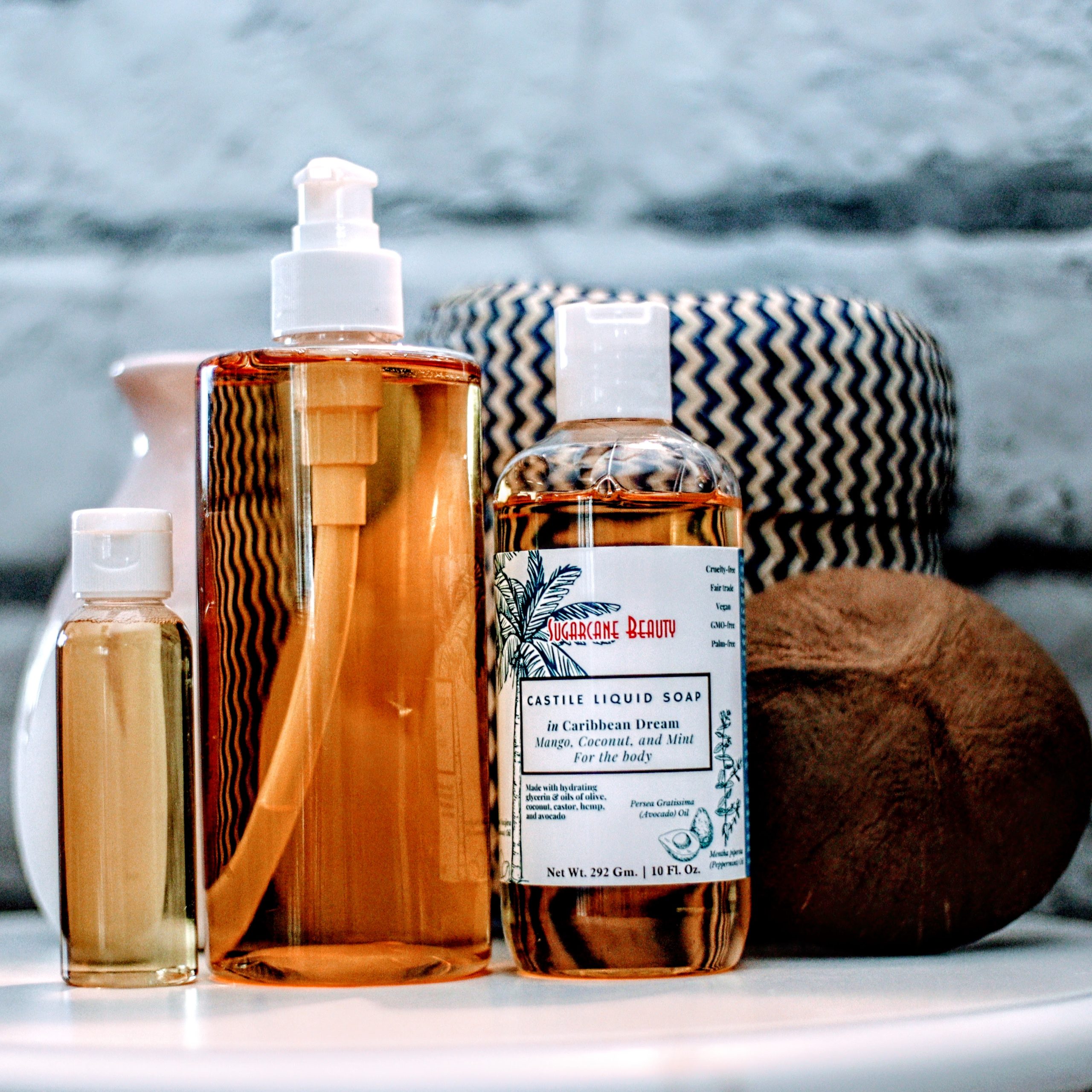 Caribbean Crush Liquid Castile Soap, Fair Trade, Glycerin. Natural, Cruelty-free, Vegan, Gluten-free, Non-GMO